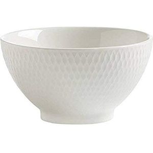 Maxwell & Williams White Basics Diamonds Kleine kom voor rijst en snacks, op voet, porselein, wit, 10 cm