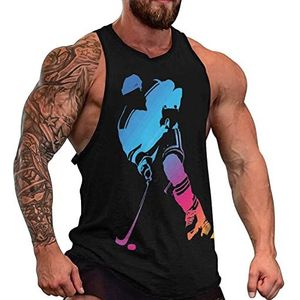 Hockey heren tanktop grafische mouwloze bodybuilding T-shirts casual strand T-shirt grappige sportschool spier