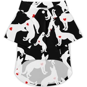 Duitse Herder Hond Hond Hawaiiaanse Shirts Gedrukt T-Shirt Strand Shirt Huisdier Kleding Outfit Tops XL