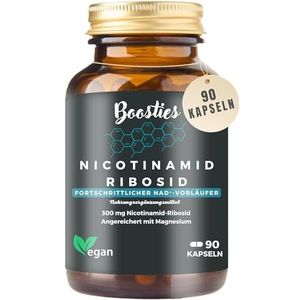 NAD+ | Nicotinamide Riboside Chloride (NR) 300 mg | Anti-aging, energieproductie, DNA-reparatie, cognitieve functies | verrijkt met magnesium | 100% veganistisch | Boosties (Nicotinamide Riboside)