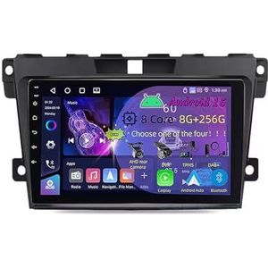 9 Inch 2 Din Android 15 Autoradio voor Mazda CX7 CX-7 CX 7 ER 2009-2012 met CarPlay AHD Omgekeerd beeld Bediening op het stuur Bluetooth GPS navigatie FM Radio WiFi(C4 8+256G)