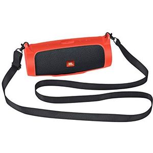 Seracle Flexibele draagtas beschermen Pouch Sleeve Protector Cover Reizen Case voor JBL Charge Essentiële Draagbare Bluetooth-luidspreker Extra Schouderriem Aangeboden voor gemakkelijk dragen (rood)