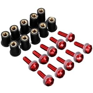 Schroeven Moeren Kuipbouten Kit Voor GSXR 600 GSXR750 GSX-R 1000 K1 K2 K3 K4 K5 K6 K7 K8 K9 Voorruit Schroef Rubber Moeren(Rode set)