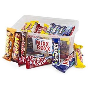 Mixxboxx van 48 stuks - Lion, Lion Pindanoot, Rolo, KitKat Chunky Wit, KitKat Chunky Melk, KitKat 4-finger, Smarties, Crunch en Nuts Chocolade Repen - Voordeelpak/voordeelpack