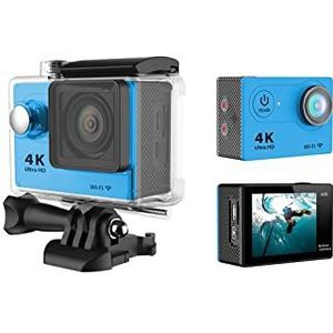 Actiecamera, Sport DV 4K WiFi Mini Outdoor Axial Waterproof Camera Duiksportcamera(Blue)