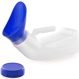 Urinezakken, Unisex urinoirs, plastic urineflessen for mannen en vrouwen, lekvrije schroefdop, draagbare toileturinoirs ideaal for autoritten buitenshuis(1x Urinal White and Blue)