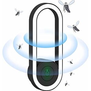 KOURM Mosquito Killer Lamp Oplaadbare, plug-in ultrasone ongediertebestrijdende muggenverdelger met LED-nachtlampje, stille en veilige elektrische Fly Bug Zapper-nachtlamp voor thuis (zwart)