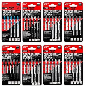 40 x TopsTools JSTTK8 T101AO T101B T101BR T101D T111C T118A T119BO T144D Gemengde decoupeerzaagbladen Compatibel met Bosch Dewalt Makita Milwaukee en nog veel meer