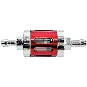 Motorfiets 8mm CNC aluminiumlegering glas gas brandstof benzine oliefilter motor accessoires for motorcross(Red)