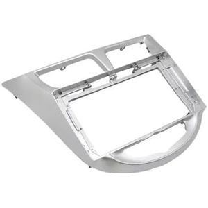 ASJFGTEH 9 Inch Autoradio Fascia Compatibel met I-25/Accent/Solaris/Verna 2010-2016 Frame Android 2Din MP5-speler Stereo Panel (Zilver frame)