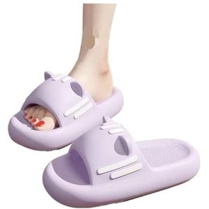 fengqingyunyan0304 Slides, dikke zolen dames indoor home slippers, zomer, voor dames en heren (paars, 5 UK)