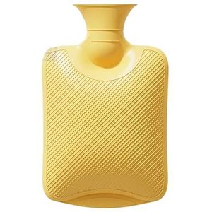 Warmwaterkruik Luxe Warmwaterzak Met Grote Capaciteit Voor Pijnbestrijding Nekkrampen In De Nek, Gezellige Bedverwarmers Van Imitatiebont Kruik Warm Winter (Color : Yellow, Size : 2L)