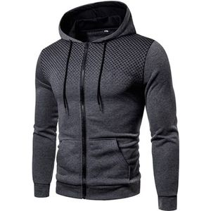 Heren 3D Gedrukt Casual Lange Mouw Hoodies Volledige Zip Up Hooded Vest Jas Sweatshirts Mens 3D Gedrukt Hoodie Sweatshirt Jassen Lichtgewicht Lange Mouw Rits Hoodie Jumper Tops Trui, D-grijs, S