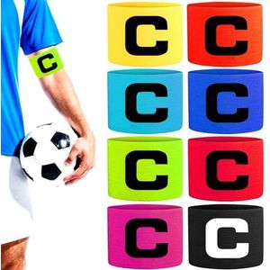 5 Pcs Voetbal Captain Armband Kids Captain Armband Maat Verstelbaar Elastische Captain Armband Polsband Multicolor Voetbal Elastische Armbanden Volwassen 5 kleuren-1