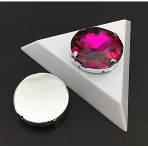7 stks naai op glas kristal ronde baoshihua met klauw strass multi kleuren 27 mm opnaaistenen platte top-fuchsia, 10 mm 30 stks, steen in zilveren klauw