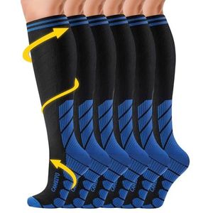 CAMBIVO 3 Paar Compressiekousen voor Dames en Heren, Steunkousen, Compressiekousen 15-30 mmHg, Trombosekousen voor Ontspanning, Hardlopen, Reizen, Skiën, Zwangerschap, Dagelijks Gebruik