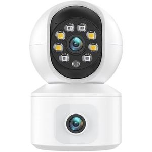 Bewakingscamera, 6MP HD Dual Lens Camera Dual Screen Babyfoon Ai Auto Tracking Indoor Home Secuiryt CCTV 2-weg Audio Video Surveillance(6MP Add 32G Card)