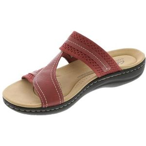 Clarks Laurieann Cara Slide Sandaal voor dames, Rode Combi, 6.5 UK Narrow