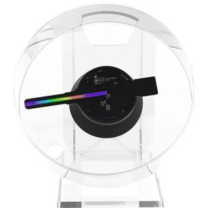 13 cm mini 3D holografische reclamelamp, LED-desktopmodel ventilatorscherm met audioweergave, transparante afdekking, hologramventilator Hoge helderheid
