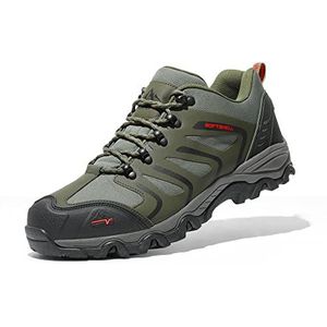 NORTIV 8 Wandelschoenen voor heren, trekkingschoenen, outdoorschoenen, waterdicht, wandelschoenen, klimschoenen, bergbeklimmen, legergroen, zwart, oranje, 41 EU