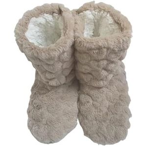 GSJNHY Slipper Sokken Winter Vrouwen Slippers Schoenen Winter Paar Vloer Sokken Antislip Verdikking Fluwelen Indoor Dans Hoge Tube Slippers, Kaki, 35-37