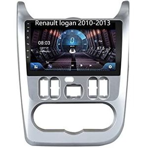 Android 10 Dubbel Din Auto Stereo 9 Inch Digitaal Scherm Car Audio Speler Met FM Radio Voor Renault logan 2010-2013 Met GPS Ondersteuning Bluetooth Spiegel Link/Stuurbediening (Color : 4G+WIFI 8core