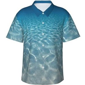 EdsfFehs Hawaiihemd voor heren, rustig, waterprint, licht, ademend, korte mouwen met voorzak (S-3 x l), Zwart, S