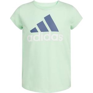 adidas T-shirt met korte mouwen voor meisjes, katoen, met ronde hals, lichtgroen, L