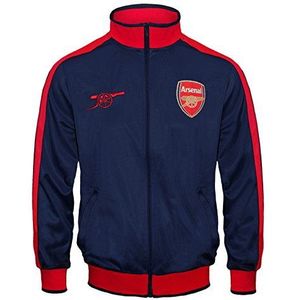Arsenal FC Heren jas track top retro OFFICIËLE voetbal cadeau, Marineblauw/rode mouw, M