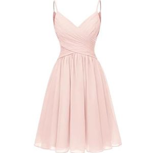HPPEE Afstuderen jurk off-shoulder thuiskomst jurken voor junior korte rok met zakken WYX548, roze, 54 grote maten