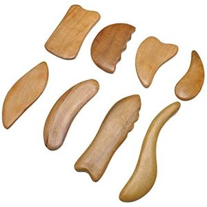 Houten Guasha Schrapen Massage Tool Voor Zachte Weefsel Fysiotherapie Dingen Gebruikt Voor Terug Benen Armen Hals Schouder 8 Stks/set