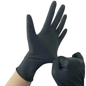 50/100 stuks zwarte handschoenen, poedervrij, waterdicht en wegwerpbaar for huishoudelijk gebruik het bereiden van voedsel(Black-50PCS,L)