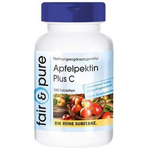 Fair & Pure® - Appelpectine met vitamine C & calcium - vegan - natuurlijk voedingsvezel - 180 tabletten - zonder magnesiumstearaat