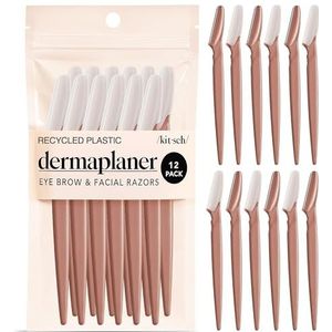 Kitsch - Dermaplaning Tool - Gezichtsscheermes - 12 Scheermesjes voor Vrouwen