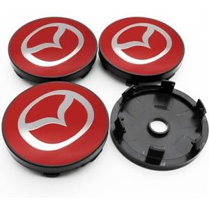 4 stuks auto wielnaafdoppen voor Mazda 2 3 5 6 CX-5 CX-7 CX-9 MX-5 ATENZA 56mm auto wieldoppen wieldoppen vervangende wieldoppen stickers A