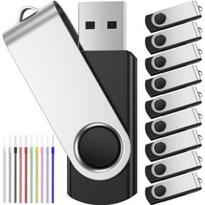 USB-sticks - 8 GB - Draagbare USB 2.0-geheugenstick - 10-pack - Metalen Pen-drive