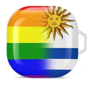 LGBT Pride Uruguay vlag oordopjes hoesje compatibel met Samsung hard shell beschermhoes wit stijl