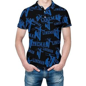 Elektrische kabel Lineman1 Heren Shirt met korte mouwen Golfshirts Regular-Fit Tennis T-Shirt Casual Business Tops