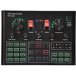 Geluidskaartset, De geluidskaart kan worden aangesloten op een computer, telefoon, headset, microfoon for het opnemen van live-uitzendingen en zang(V9Xpro)
