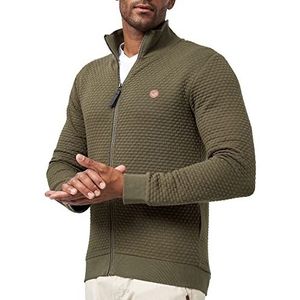 Indicode Heren Bermie Sweat Jacket | Sweatvest met opstaande kraag Army S