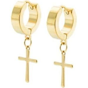 1-12 paar gouden roestvrijstalen oorknopjes Set Cross Cone Dangle Oorbellen voor mannen vrouwen CZ Piercing sieraden Set