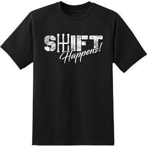 Funny Shift Happens Manual Stick Gear Clutch Racing JDM T Shirt New GraphicTee Black overhemden(Small)