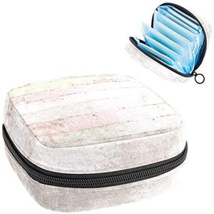 Periode Pouch, Draagbare Tampon Storage Bag voor Maandverband, Hout, Meerkleurig, 4.7x6.6x6.6 in/12x17x17 cm