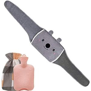 Warmwaterkruik, 3-in-1 rubberen warmwaterkruik met zachte tailleafdekking, handwarmer voor nek, schouders, benen, menstruatieklachten Delr