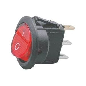Drukknopschakelaar AAN/UIT, ronde tuimelschakelaar, LED-verlicht dashboard, 12V, waterdichte dop (kleur: 12V-rood)