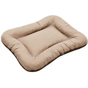 4L Textil Hondenbed voor grote honden KLEO hondenmand dierkussen hondenbank hondenbed hondenkussen huisdierbed slaapplaats hondenmatras huisdierbed wasbaar polyester (S - 80x60 cm, cappuccino)