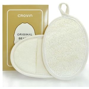 CROVIN Natuurlijke loofah-spons voor het exfoliëren en versterken van je dode huid - reinig je lichaam diep Pack van 2