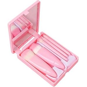 Kwastenset Professionele Make-upkwastenset Gemakkelijk Mee Te Nemen Reis 5-delige Alles-in-één Make-Up Borstel Set(Pink)
