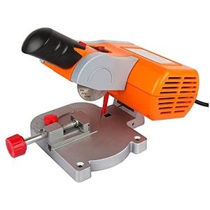 Mqwdxzfes Mini-elektrische afkortzaag, 90 W, metaal, glas, aluminium, verstekzaag met hoekinstelling van 0-45 graden, stalen zaagblad, tafelzaag, houtzagen voor het zagen van metaal, hout en kunststof