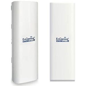 EnGenius ENH500-AX KIT 5 GHz Wi-Fi 6 (802.11ax) 2x2 draadloze buitenbrug, tot 1200 Mbps, hoog 26 dBm zendvermogen, hoge versterking 16 dBi geïntegreerde richtantenne, IP55-nominaal (2-pack)